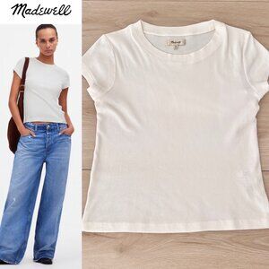 Madewell Supima® Rib Tee in Lighthouse (Light Cream) Size Medium / 90s Aesthetic